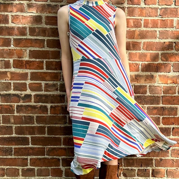 Anthropologie MAEVE geometric soft mock neck knit dress, M. - Picture 2 of 13